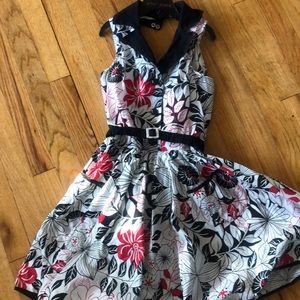 Flower pattern cotton dress